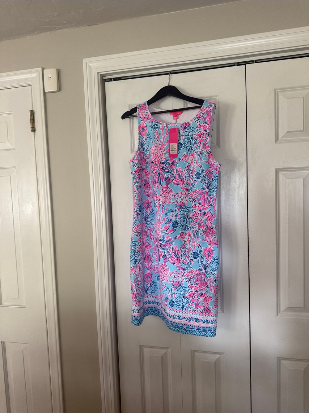 Lilly Pulitzer Pink & Blue Floral Sleeveless Shift Dress